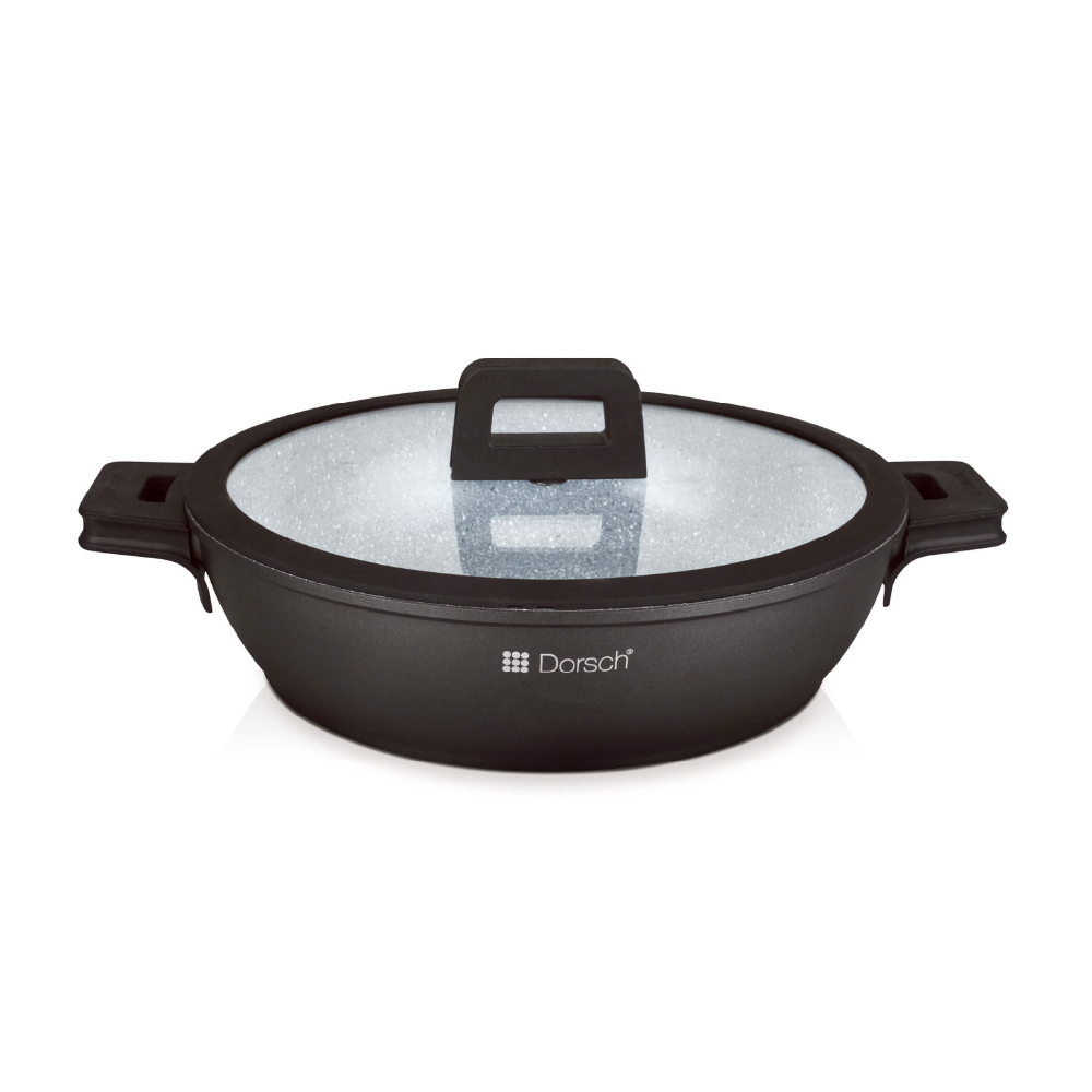 Dorsch Low Casserole with Glass Lid - Non-Stick Deep Pan