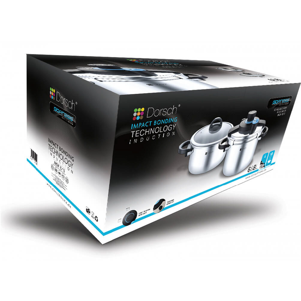 طقم طناجر ضغط دورش 6 و 8 لتر – ستانلس ستيل آمن وسريع للطهي