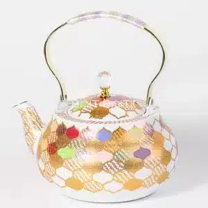 White multicolor gold pattern tea pot with box 2.0L SK-3402