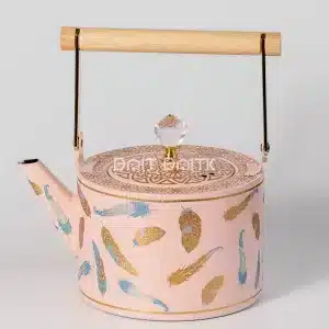 إبريق شاي وردي نقش ريش منظر أمامي سعة 1.5 لتر SK-3987