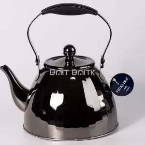 بريق شاي فيكالينا 2 لتر ستانلس ستيل أسود – منظر أمامي