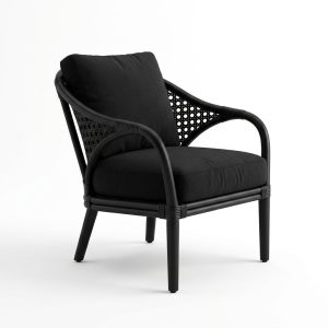 Luxurious Rattan and Fabric Accent Chair