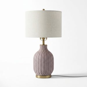 Elegant Rattern & Metal Table Lamp for Modern Interiors