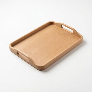 Elegant Wooden Serving Tray for Modern Living Room