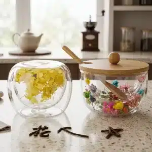 وعاء زجاجي أنيق للخدمة